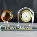 2015 office stationery crystal desk clock with Persimmon statue